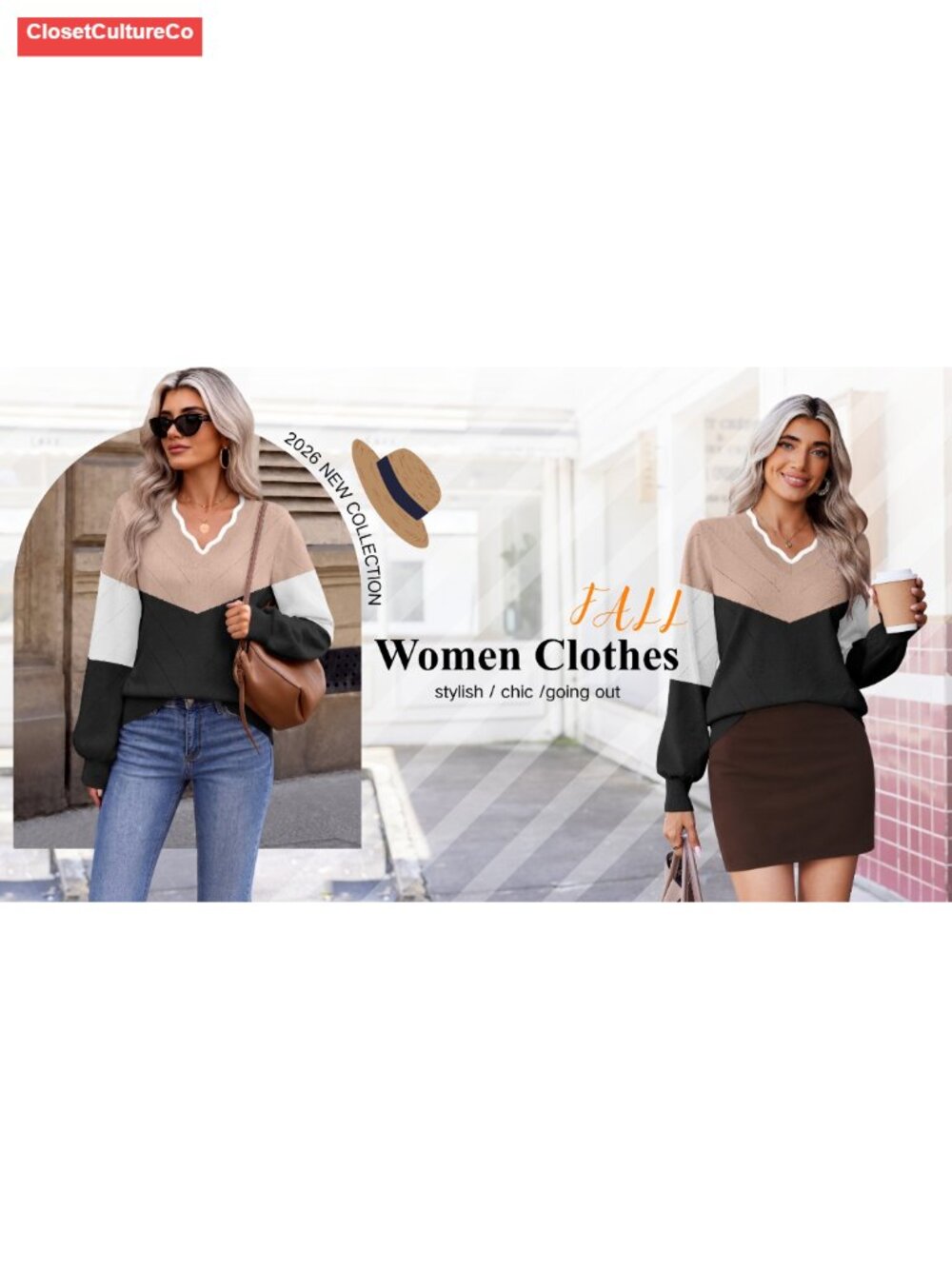 Ekouaer Women's V-Neck Lightweight Knit Pullover Sweater Long Sleeve Fall Top - Picture 6 of 6